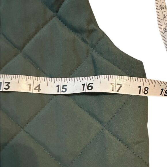 Laura Scott Quilted Front Zip Vest Size Medium, Forest Green Lined Snap Pockets - Picture 3 of 6